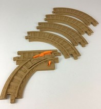GeoTrax Rail &amp; Road System Replacement Track Pieces Brown Tan Dirt 5pc Lot J18 - £12.62 GBP
