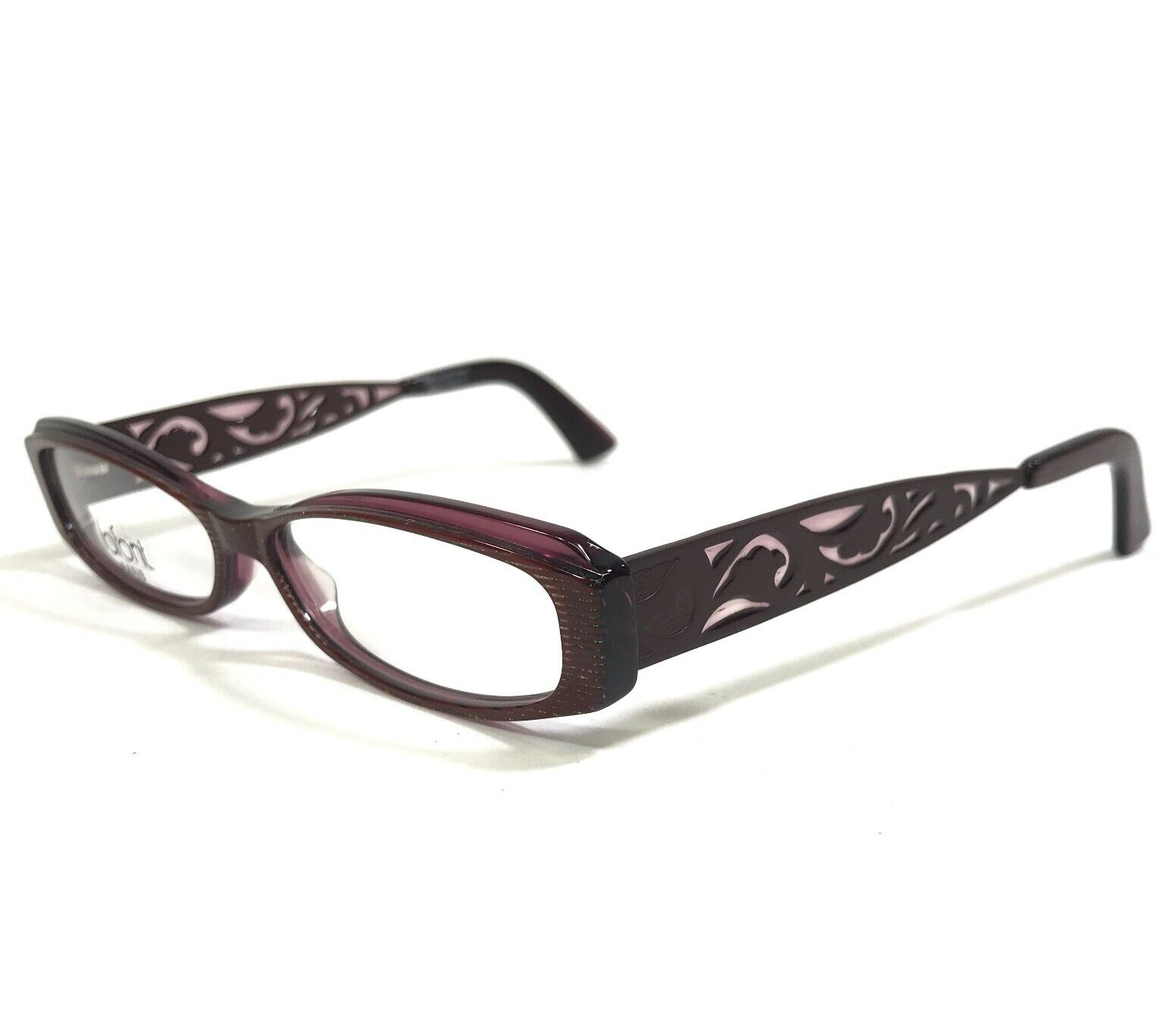 Jean Lafont Brille Rahmen OLGA 745 Brown Rot Lila Cat Eye 52-13-140 - £111.69 GBP