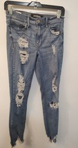 EXPRESS Distressed Ankle Cropped Shredded Jeans Ankle Legging Petite Size 6 - £11.45 GBP