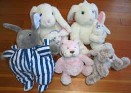 Lot 5 Bunny Rabbit Plush Stuffed Animals Toys Zoobies Melissa &amp; Doug Ame... - $19.27