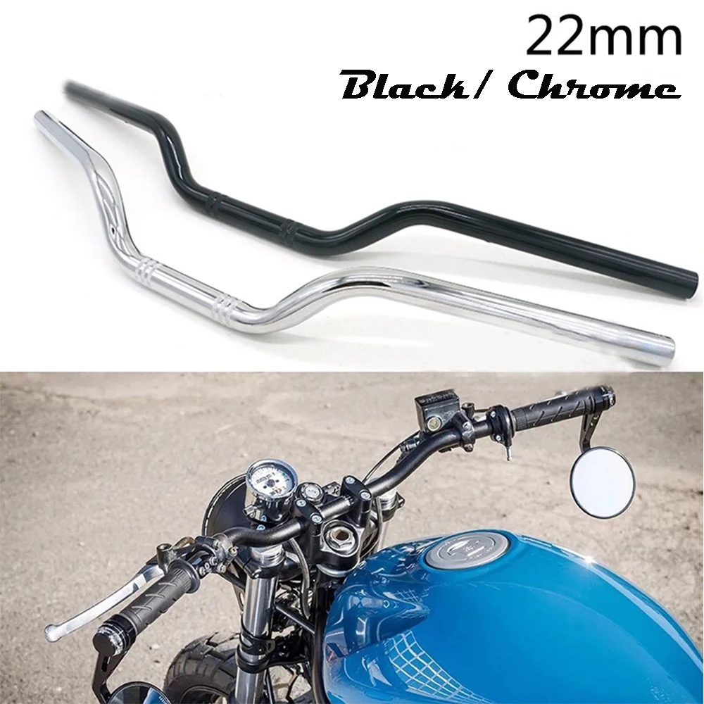 Motorcycle Handlebars 22mm Iron Handle Bar 7/8&quot;Vintage Metal Refit Handlebar - £66.69 GBP+