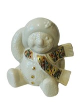 Lenox Jewels Snowman Figurine Porcelain Frosty Holiday Christmas Scarf Gift Vtg - £32.11 GBP