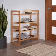 Shoe Rack Storage Organizer Shelf Entryway Wooden Closet Shelves Entrance Stand - £64.97 GBP