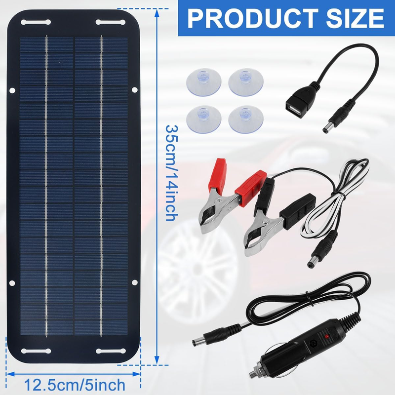 12V Solar Panel Kit, High-Efficiency IP65 Waterproof Trickle Charger with Suctio Item image 7