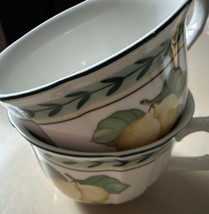 VILLEROY &amp; BOCH 2pc FRENCH GARDEN 4.5oz FLAT MUG  TEA/COFFEE FRUIT BEAUT... - $34.37