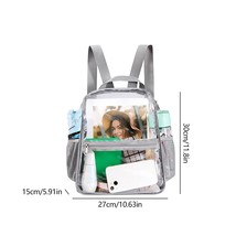 Transparent PVC Women Backpack Stadium Approved Clear Backpack Clear Bag  Waterp - £81.35 GBP