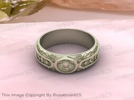 Cherub orthodox Christian Sterling Silver Designer Modern Band Ring Jewelry - £49.50 GBP