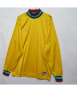 Vtg Nike Shiny Yellow Goalie Soccer Team Jersey Sewn Swoosh Football USA... - £112.09 GBP
