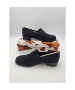 Donald J Pliner Heels Womens 8.5 M Pumps Block Black SILK Square Toe Casual - $98.22 CAD