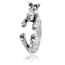Fei Ye Paws Miniature Schnauzer &amp; Rat Terrier Dog Ring Men Anel Animal Pet Dog W - £7.41 GBP