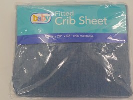 BABY CONNECTION FITTED CRIB SHEET CHAMBRAY FOR 28 X 52 INCH MATTRESS SOF... - £11.76 GBP