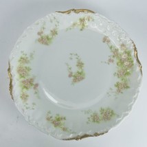 Limoges Elite Works France Scalloped Edge Plate Floral Rose Pattern Gold Rim VTG - $23.47