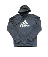 adidas Men&#39;s Fleece Hoodie Sweatshirt Size Small Gray White Logo Pullover - $637.66 MXN