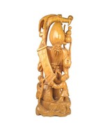 Antique Chinese Wooden Longevity Statue 16&quot; Tall Single Piece of Wood - $3,663.14 CAD
