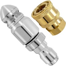 2 Pack 5000 Psi Sewer Jet Nozzle With Pressure Washer Coupler, Stainless... - $38.93