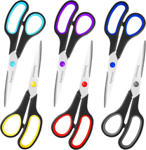 Scissors Set of 6-Pack, 8" Scissors All Purpose Comfort-Grip Handles, Sh... - $13.33
