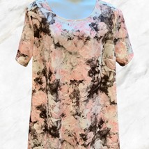 Ellen Weaver Ladies Short Sleeve Pink Floral Pastel Round Neck Dress New 3X - £27.12 GBP