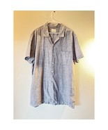 Mutual Weave Men’s Linen Blend Striped Button-Up Shirt XLT Blue Short Sl... - €17,11 EUR