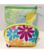 Clinique Vintage Tropical Floral Linen Cosmetic Make Up Zip Top Pouches ... - £11.15 GBP