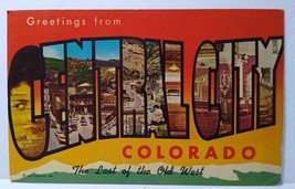 Greetings From Central City Colorado Large Letter Chrome Postcard 1966 Old West - £5.19 GBP