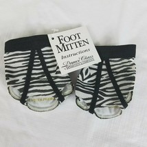 Foot Mittens Dance Class Toe Socks shoe Zebra Print Small - £7.00 GBP