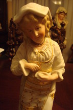 Antique Heubach Bisque Porcelain figurine of a peasant lady, c1880s - £118.68 GBP