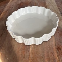 Vtg Mid Century California Pottery Ovenproof White Scalloped Baking Dish... - $616.40 MXN