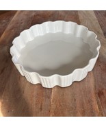 Vtg Mid Century California Pottery Ovenproof White Scalloped Baking Dish... - €28,12 EUR
