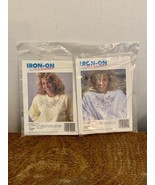 Iron-On to Stitch SET 2 Hearts 10214 Grey Lace 10206 Flora 10203 CrossSt... - $14.60