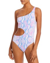 AQUA Swim Snake Print One Shoulder Cutout One Piece Swimsuit Women&#39;s Pink B4HP - £23.66 GBP