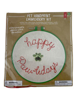 Made For Retail Embroidery Keepsake Kit Dog Paw Print Happy Pawlidays - £6.26 GBP