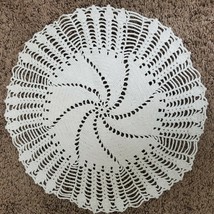 Vintage Estate Crochet White Doily Handmade 13 Inch Spiral Pattern - $11.30