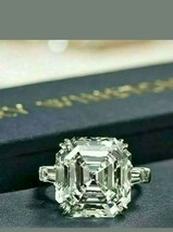 3.50 Ct Brilliant Asscher Cut Diamond Engagement Ring 14K White Gold Plated - £109.13 GBP