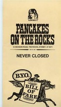 Pancakes on the Rocks Menu Hickson Road The Rocks Sydney Australia 1979 - £30.07 GBP