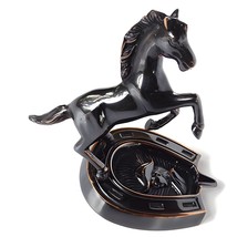 Antique Brass Cigar Ashtray With Stallion Statue. Vintage Horse Statue A... - $1,179.42 MXN