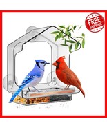 Large Capacity Window Mounted Bird Feeder with Lift-Out Tray &amp; Drainage ... - $28.70