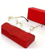 2025 Rimless Diamond Cut Square Clear Lens Sunglasses Men Women UV400 - $2,138.01 MXN