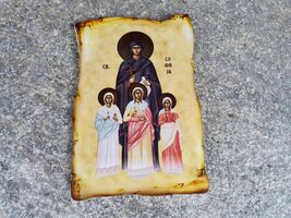 Orthodox Christian Icon of Saint Sofia, Orthodox Christian Icon of Sveta... - $13.00