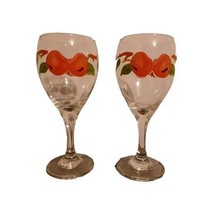 Franciscan Apple 7 1/4 in Water, Wine Goblet Set of 2 Stemware Painted A... - $15.99
