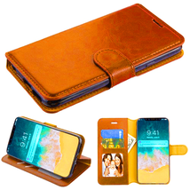Leather Flip Wallet Protective Case for iPhone Xs Max 6.5″ LIGHT BROWN - £5.38 GBP