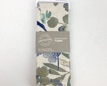 Artisanal Kitchen Supply Organic Leaves Napkins 19x19&quot; Pair Beige Blue G... - $8.90