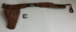 Vintage Wild Bill Hickok Leather Gun Belt Holster Cowboy Toy Western Lawman - $22.28