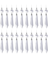 20 Pieces Clear Chandelier Crystals, 63Mm Replacement Crystal Icicle Pri... - $20.73 CAD