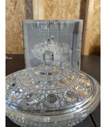 INDIANA GLASS WINDSOR CRYSTAL BUTTON/CANE COVERED CANDY DISH #0591 - €23,84 EUR