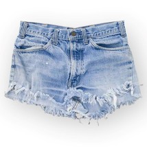 Vintage 70s 80s Levis Zipper Orange Tab Distressed Cut Off Shorts Size 28 - $49.49