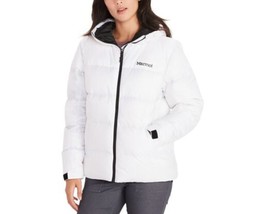 allbrand365 designer Womens Activewear Hooded Down Coat, Large, White/Black - $241.88
