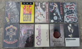 Metal Rock Cassette Tape Cinderella Kiss LA Guns Yes Guns &#39;n Roses Lot Of 10 - £39.88 GBP