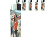 Texas Pin Up Girl D5 Lighters Set of 5 Electronic Refillable Butane  - $15.79