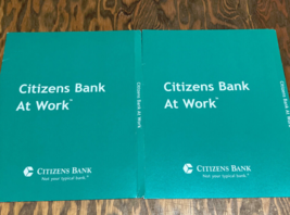 Citizens Bank at work green folder files vintage advertising - £16.29 GBP