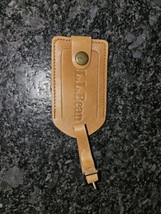 Vintage LL BEAN Leather Luggage Bag Tag Snap Button W/buckle Loop Tan Ne... - $14.01